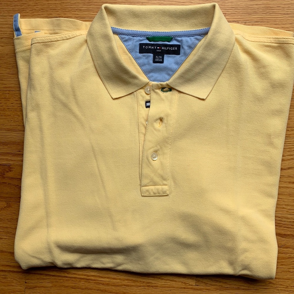 Yellow Tommy Hilfiger polo shirt
